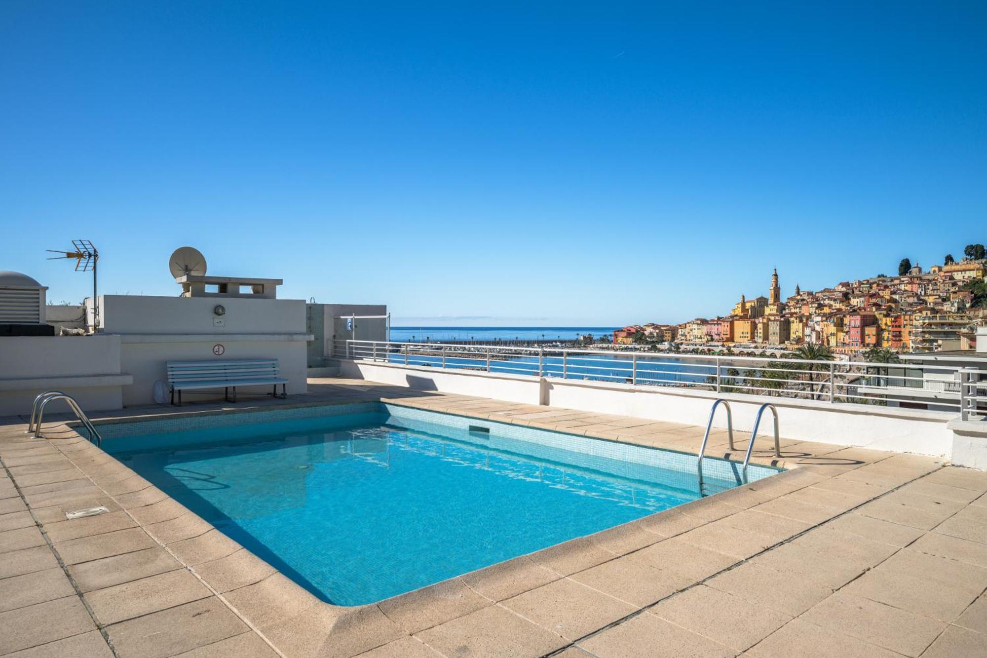 Apartament Le Rocamare - Piscine Toit Terrasse - Parking Prive - Terrasse Mentona Zewnętrze zdjęcie